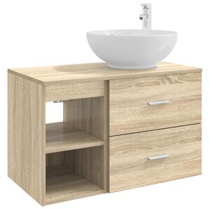 vidaXL Badkamermeubelset 2 st Sonoma Eiken Bewerkt hout