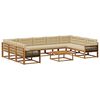 vidaXL Buiten bankenset met kussen 10 pcs Natuurlijk en Beige
