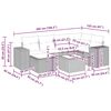 vidaXL 7-delige Loungeset met kussens poly rattan lichtgrijs