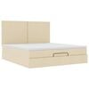 vidaXL Ottoman bed met matras en LED's 180x200cm stof cr&egrave;mekleurig