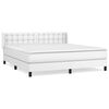 vidaXL Boxspring met matras kunstleer wit 180x200 cm
