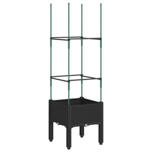 vidaXL Plantenbak met latwerk 40x40x142,5 cm polypropeen zwart