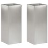 vidaXL Plantenbak 2 st zilver 20 x 20 x 50 cm Roestvrij staal