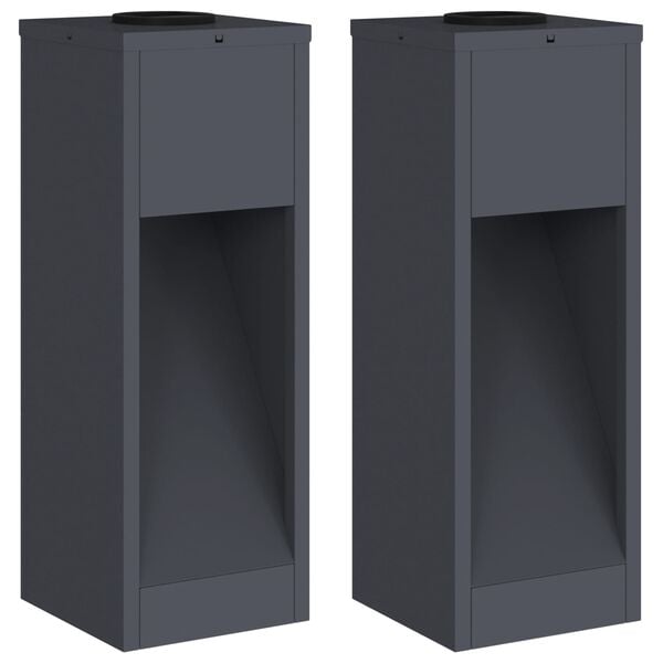 vidaXL Zonne LED Padverlichting 2 pcs Antraciet Koudgewalst staal