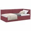vidaXL Hoekbedframe met hoofdeinde Wijnrood 100 x 200 cm Stof
