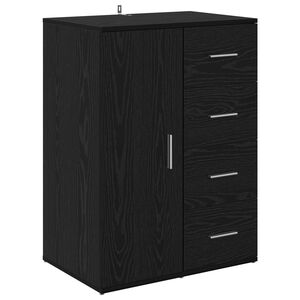 vidaXL Dressoir Zwart Eiken 59 x 39 x 80 cm Bewerkt hout