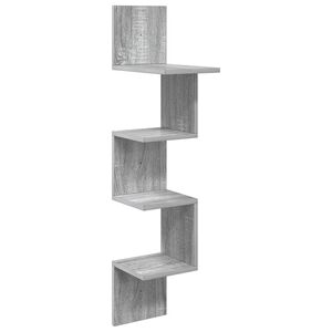 vidaXL Wandplank Muurmontage Grijs Sonoma 32 x 21 x 107 cm