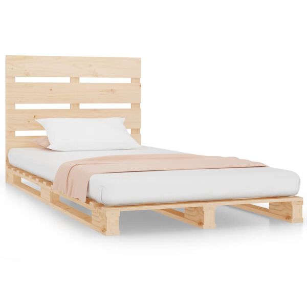 vidaXL Bedframe zonder matras massief grenenhout 75x190 cm