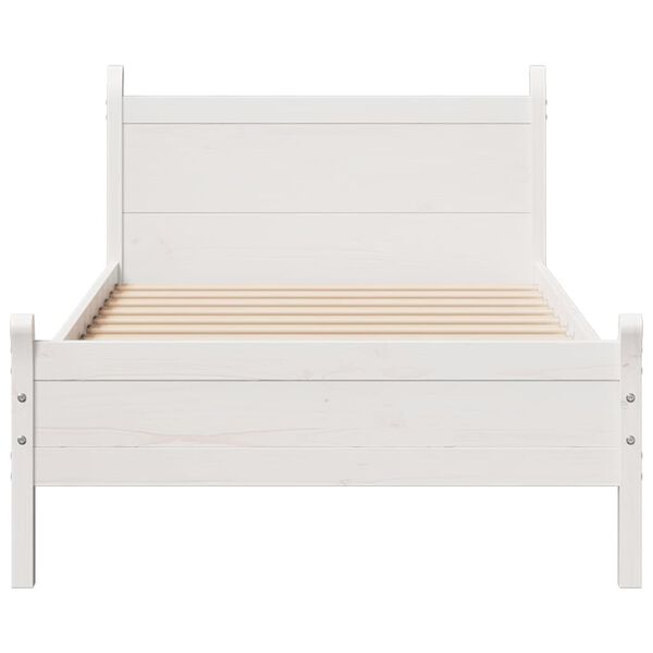 vidaXL Bedframe zonder matras massief grenenhout wit 90x190 cm