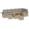 vidaXL Tuinbankenset met kussen 9 pcs Beige en Licht Grijs