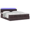 vidaXL Ottoman bed met matrassen en LED's 180x200cm stof donkerbruin