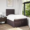vidaXL Boxspring met matras stof donkerbruin 120x190 cm
