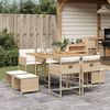 vidaXL 9-delige Tuinset met kussens poly rattan beige