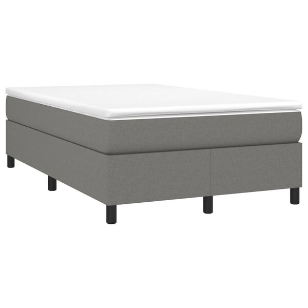 vidaXL Boxspring bed 120x200 cm stof donkergrijs