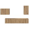 vidaXL TV Wandkast Set Wandgemonteerd 4 pcs Artisan Eiken Bewerkt hout