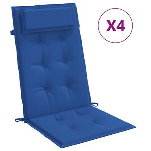 vidaXL Stoelkussens 4 st hoge rug oxford stof koningsblauw