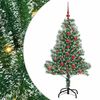 vidaXL Kunstmatige Kerstboom Sneeuw Gevlochten met LED Licht 120 cm