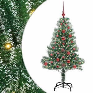 vidaXL Kunstmatige Kerstboom Sneeuw Gevlochten met LED Licht 120 cm