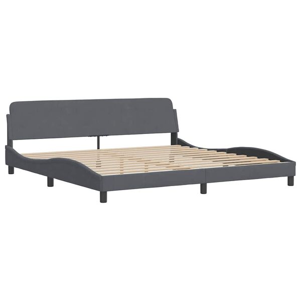 vidaXL Bedframe zonder matras "Hanko" 200x200 cm fluweel donkergrijs