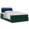 vidaXL Bed poef met matras en LED's 120x190 cm fluweel donkergroen