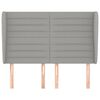 vidaXL Hoofdbord met randen 147x23x118/128 cm stof lichtgrijs