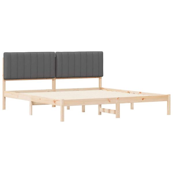 vidaXL Bedframe met Gevoerd Hoofdgedeelte Donkergrijs 180 x 200 cm