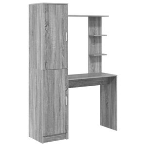 vidaXL Bureau 2 pcs Grijs Sonoma