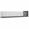vidaXL Voli&egrave;re met verlengstuk 1037x203x216 cm staal zilverkleurig