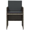 vidaXL 5-delige Tuinset met kussens poly rattan grijs