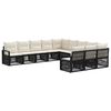 vidaXL Tuinbankenset 11 st Zwart poly rattan