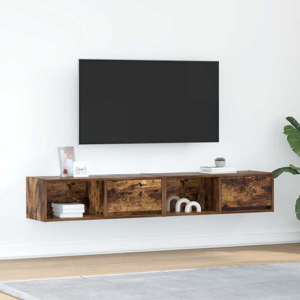 vidaXL Tv-meubelen 2 st 80x31x25,5cm bewerkt hout gerookt eikenkleurig
