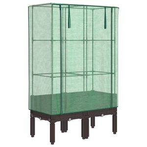 vidaXL Plantenbak verhoogd met kashoes 80x40x140 cm rattanlook