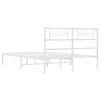 vidaXL Bedframe met hoofdbord metaal wit 135x190 cm