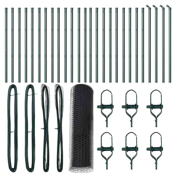 vidaXL Afrasteringspaal Grijs 50 x 0,5 m (13 mm gaas) Staal en PVC