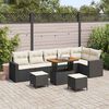 vidaXL Tuinbankenset 9 pcs Zwart poly rattan