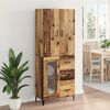 vidaXL Highboard met lade Oud Hout 69,5 x 34 x 180 cm Bewerkt hout
