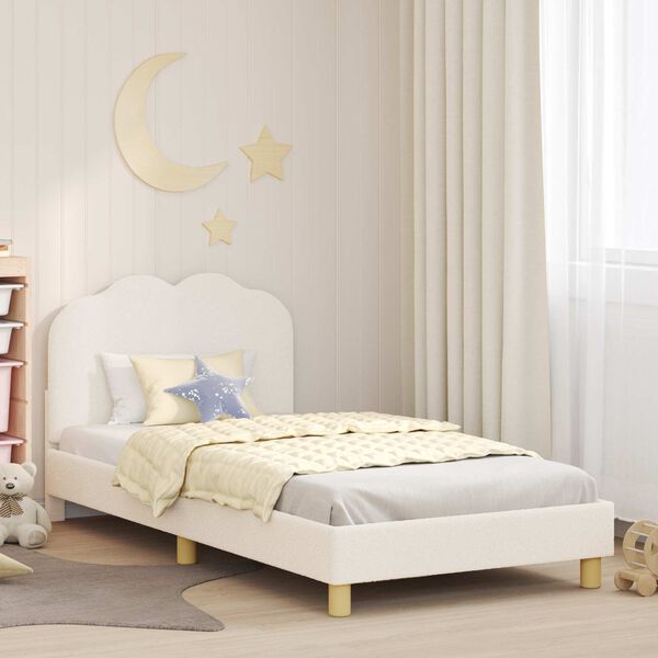 vidaXL Bedframe voor kinderen met hoofdbord Cr&egrave;me 80 x 200 cm
