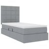 vidaXL Opbergbed met LED met matras Lichtgrijs 100 x 200 cm Polyester