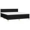 vidaXL Boxspring met matras en LED stof zwart 180x200 cm