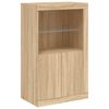 vidaXL Dressoir met LED-verlichting 181,5x37x100 cm sonoma eikenkleur