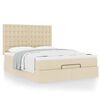 vidaXL Ottoman bed met matras 140x200cm stof crèmekleurig