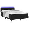 vidaXL Boxspring bed met matras met LED Zwart 140 x 190 cm Stof