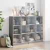 vidaXL Boekenkast met deuren 136x37x109 cm hout grijs sonoma eiken