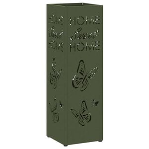 vidaXL Regen paraplu standaard Olijfgroen 15,5 x 15,5 x 49 cm Staal
