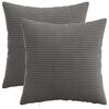 vidaXL Kussensloop 2 st HEERLEN Donkergrijs 40 x 40 cm corduroy
