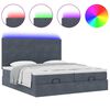 vidaXL Ottoman bed met matrassen en LED's 180x200cm fluweel
