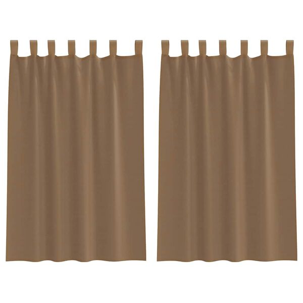 vidaXL Gordijnen voile met lussen 2 st 140x175 cm lichtbruin