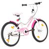 vidaXL Kinderfiets 20 inch roze en wit