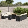 vidaXL Tuin Sofa Set met kussen 11 pcs Zwart Poly riet