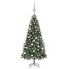 vidaXL Kunstkerstboom met verlichting kerstballen dennenappels 180 cm
